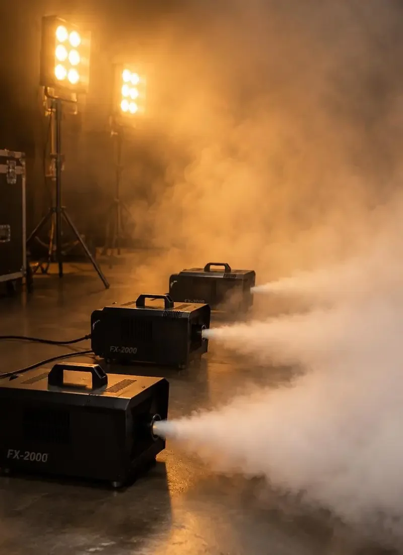 十七台雾机的排列（Seventeen Fog Machines）主视觉，雾不是加进去的，是排出来的。